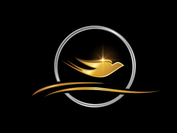 Flying bird into a circle logo, bird logo design preview picture