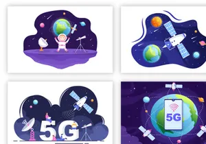 17 Satellites and 5G Network Illustration