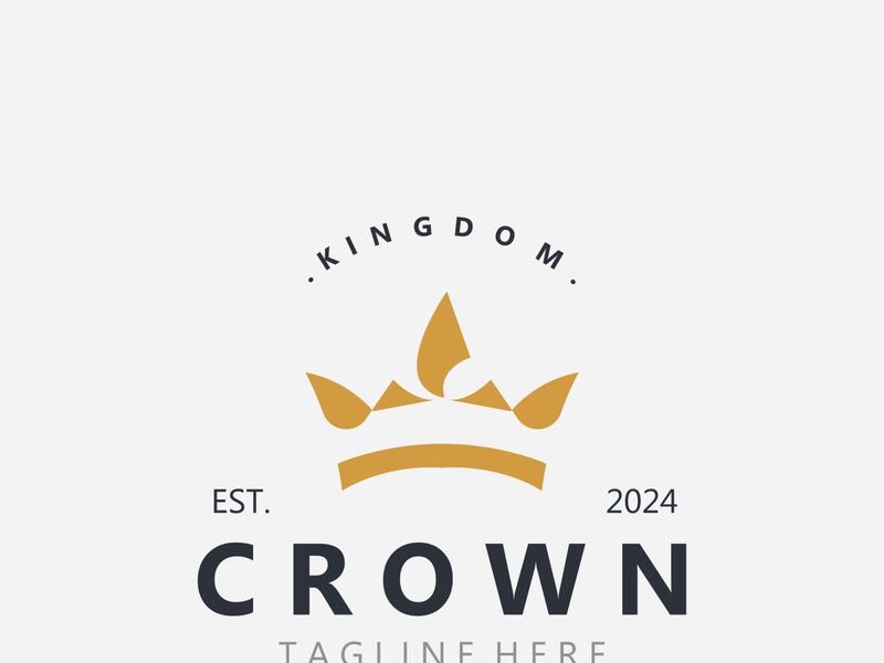 Crown logo simple design template. Vintage Crown Logo Royal King Queen concept symbol icon
