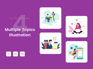Multiple Topics set illustration preview picture