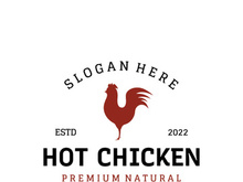 Retro vintage hot chicken logo.