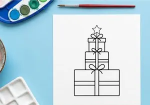 Stacked Christmas gift boxes with ribbons and bows for festive holiday celebration
