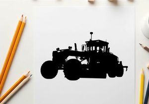 Tractor silhouette against a white background