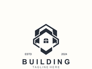 Building logo construction modern real estate symbol for architecture house and property design preview picture