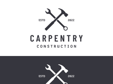 Vintage retro crossed hammers logo. preview picture