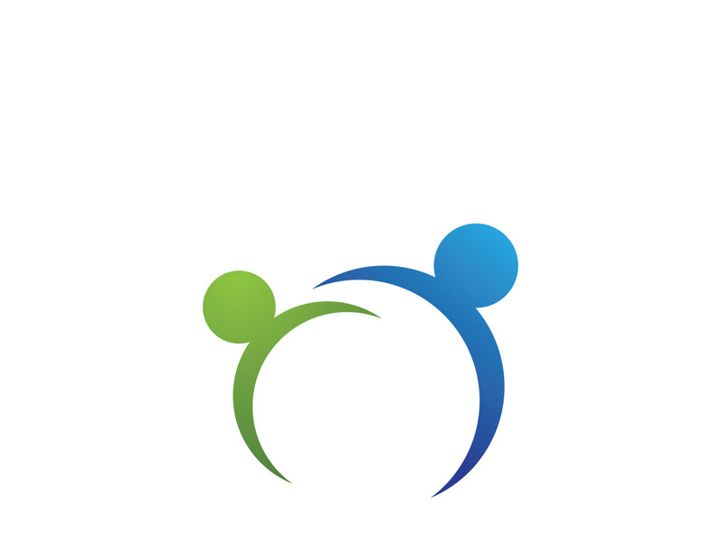 Family care and Community, network social icon logo