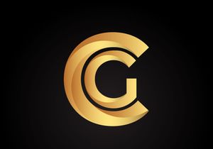 CG Letter Logo design vector golden color