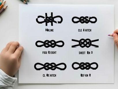 Knots silhouette illustrations for sailing and climbing