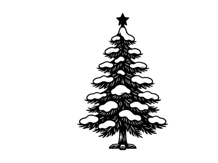 Decorative Christmas Tree with Snow and Star Topper for Holiday Celebrations