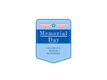 US Memorial Day flat color vector badge preview picture