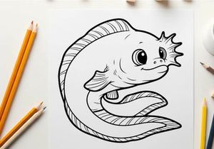 Cute cartoon fish smiling vector illustration flat design