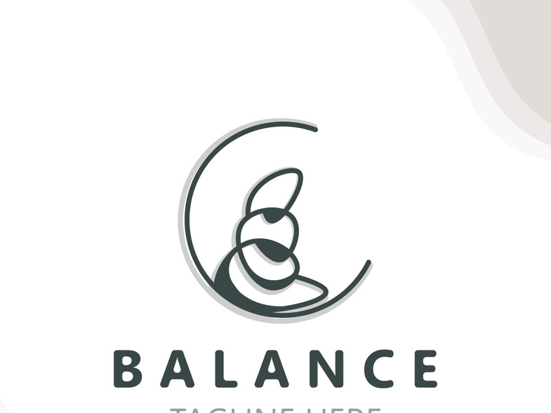 Balance stone logo massage stone yoga, rock arrangement for spa and health meditation symbol