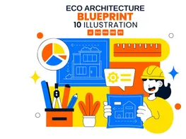 10 Eco Architecture Blueprint Illustration preview picture