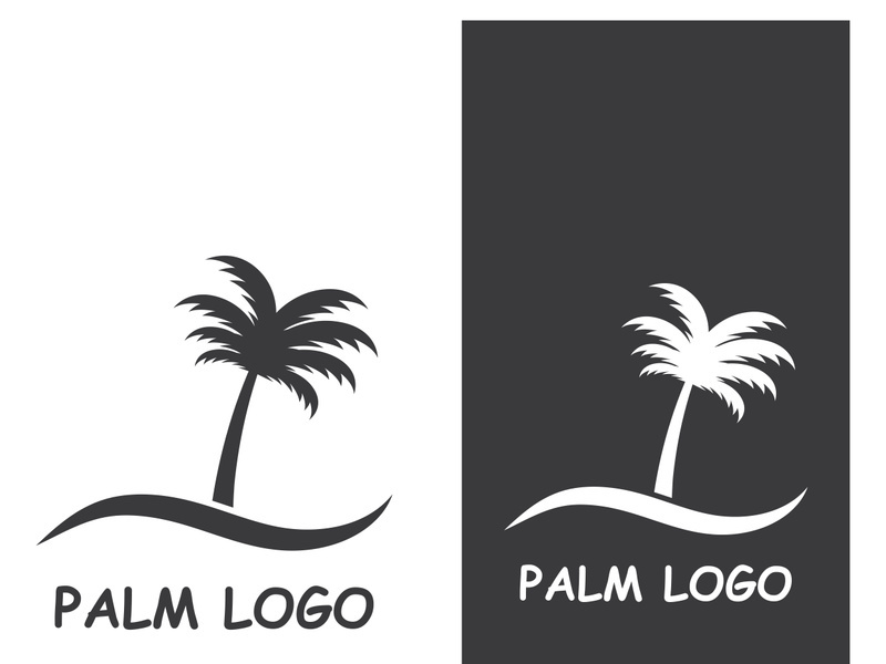 Summer palm tree logo design.