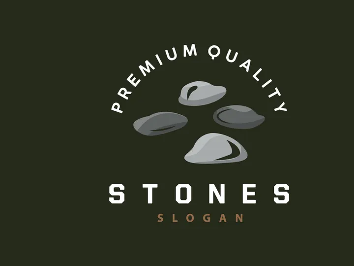 Stone Logo, Premium Elegant Design, Stone Balance Vector