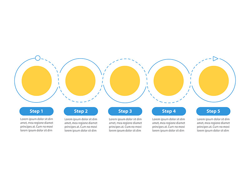 Round flowchart vector infographic template