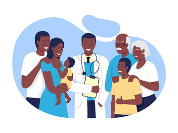 Family practice 2D vector isolated illustration preview picture