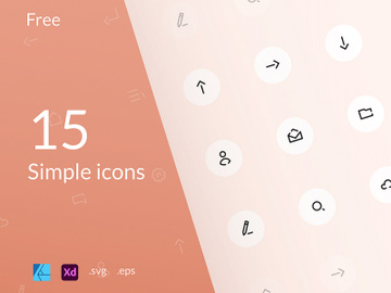 Free 15 Simple Line Icons preview picture