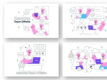 10 Remote Team Offsite Illustration