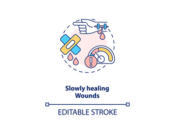 Slowly healing wounds concept icon preview picture