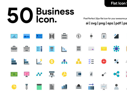 50 Business Flat Icon
