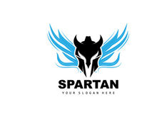 Spartan Logo,Vector Viking, Barbarian, War Helmet Design, Product Brand Illustration