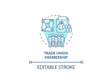 Trade union membership turquoise concept icon preview picture