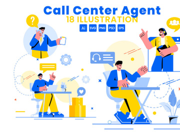 18 Call Center Agent Illustration preview picture