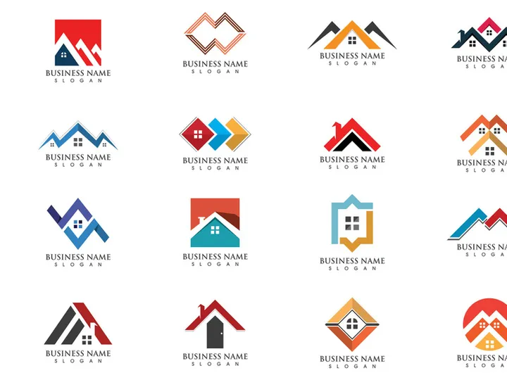 Home building outline logo set