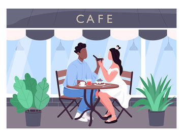 Marriage proposal flat color vector illustration preview picture