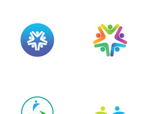 Community of people logo design with creative idea.