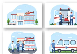 10 Medical Vehicle Ambulance Car Illustration
