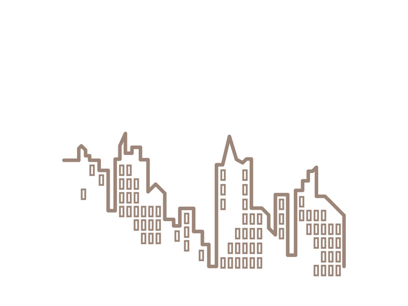Modern city skyline icon silhouette vector illustration design