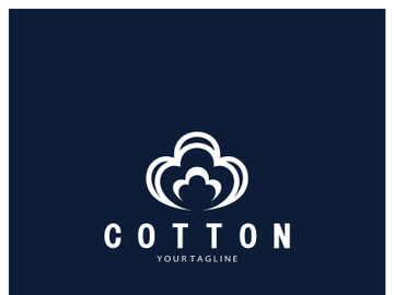 Soft natural organic cotton flower plant logo for cotton plantations, industries,business,textile,clothing and beauty,vector preview picture