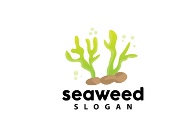 Coral reef logo vector silhouette sea fish habitat simple beautiful sea plants preview picture
