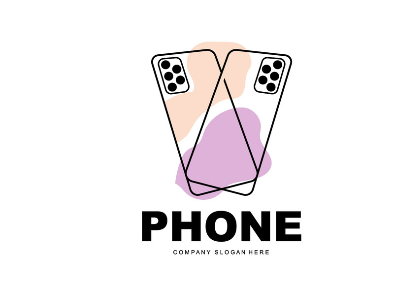 Smartphone Logo, Communication Electronics Vector, Modern Phone Design, For Company Brand Symbol