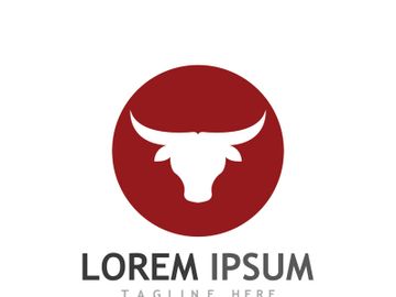 Vintage bull head horns logo preview picture