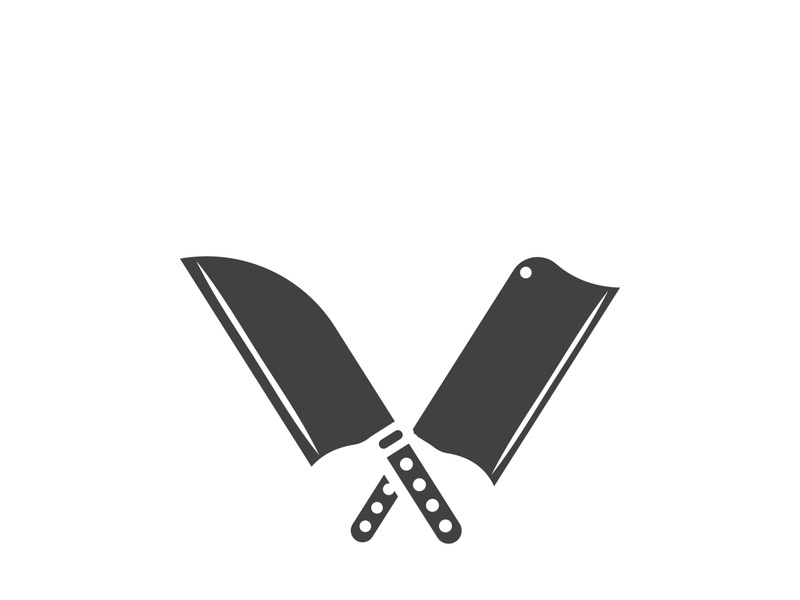 Knife logo icon template and symbol vector design illustration