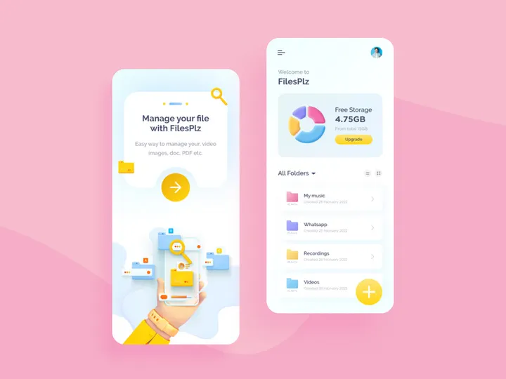 File Management Concept App Screens