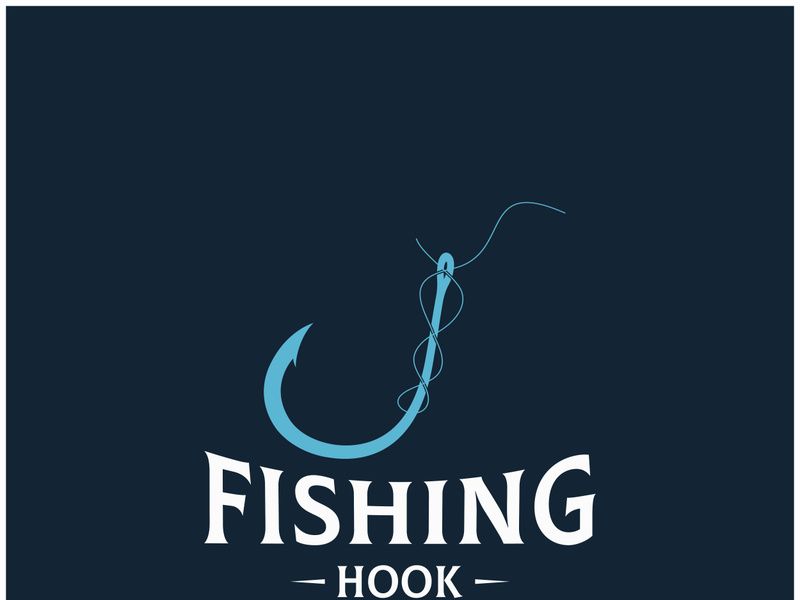 fishing hook logo design, fishing bait, fishing shop, tournament, angler, fishing community