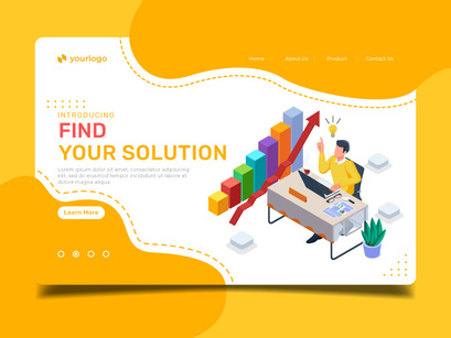 Find your solution - Landing page illustration template