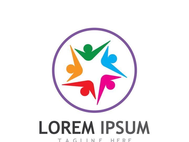 People social community logo design with creative idea
