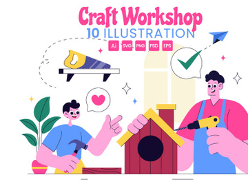 10 DIY Craft Workshop Illustration preview picture