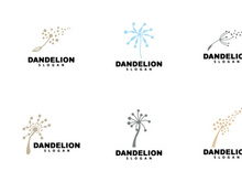 Dandelion Logo Flower Vector, Flower Plant Illustration Icon