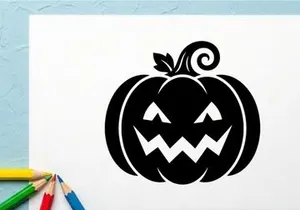 Labu Halloween Lucu dengan Wajah Jack-o'-Lantern untuk Dekorasi Musim Gugur