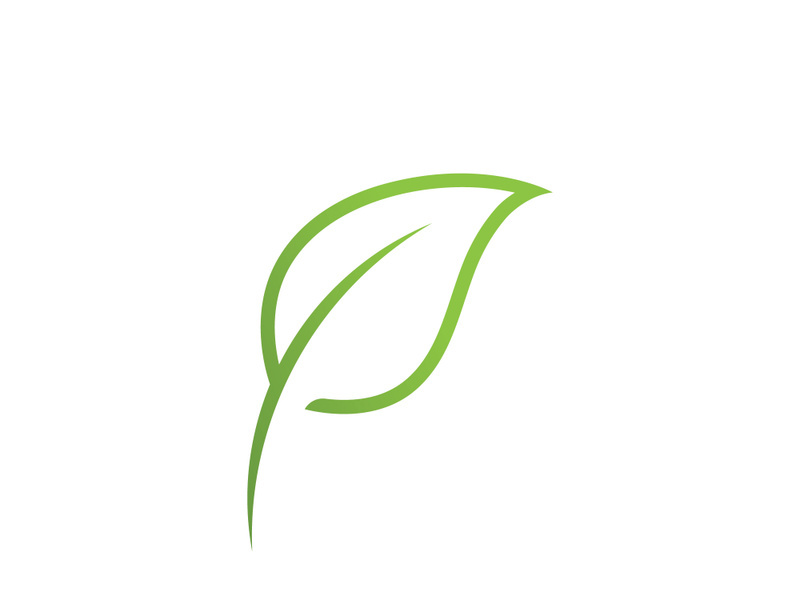 Green leaf  nature element vector logo design