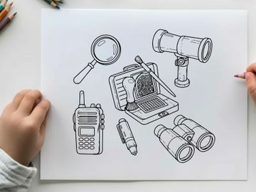 Investigation tools set flat design vector illustration preview picture