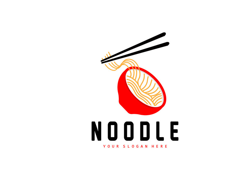 Noodle Logo, Ramen Vector, Chinese Food, Fast Food Restaurant Brand Design, Product Brand, Cafe