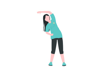 Woman exercising flat color vector faceless character preview picture