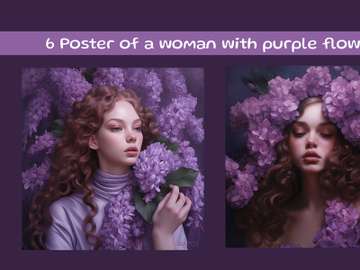 Poster of a woman with purple flowers preview picture